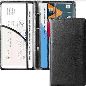 Black Car Registration and Insurance Holder with Magnetic Closure
